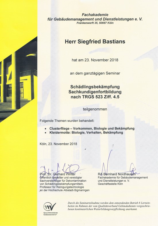 Gebauedereinigung Siegfried Bastians Zertifikate 03
